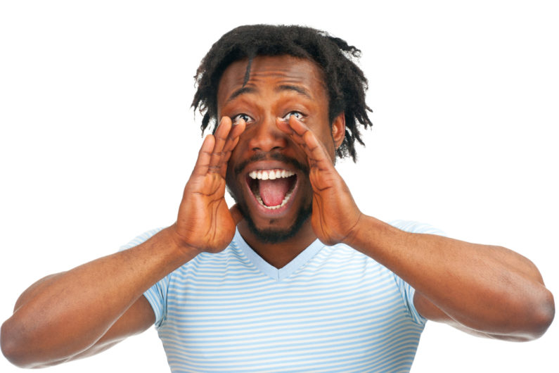 Man screaming out loud