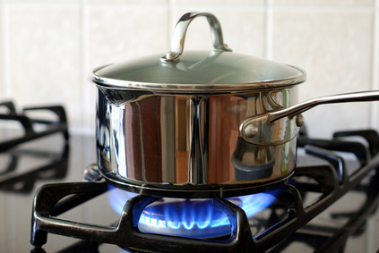 Pot on the gas stove