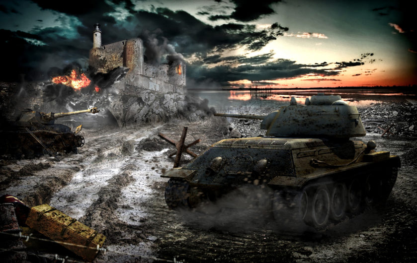Tank attack captured area